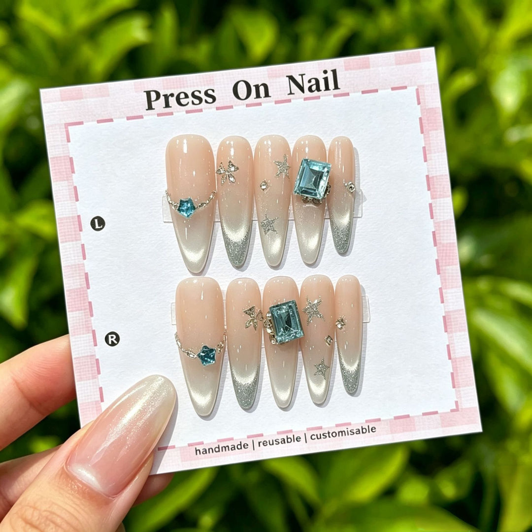 Artistic Floral Press-On Nail Set  1791773803