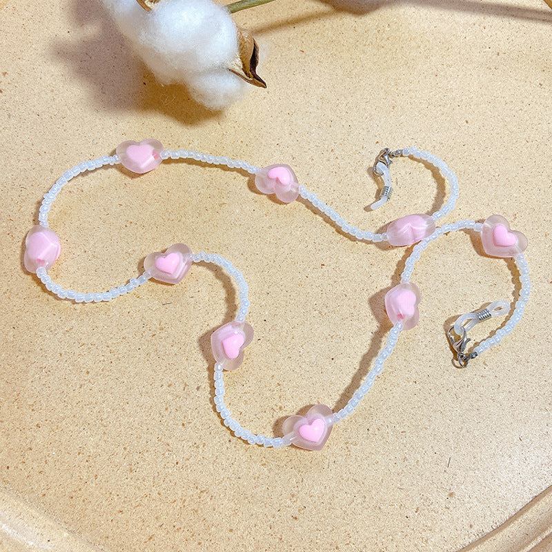 Fashionable glasses strap with heart pendants Kalsten