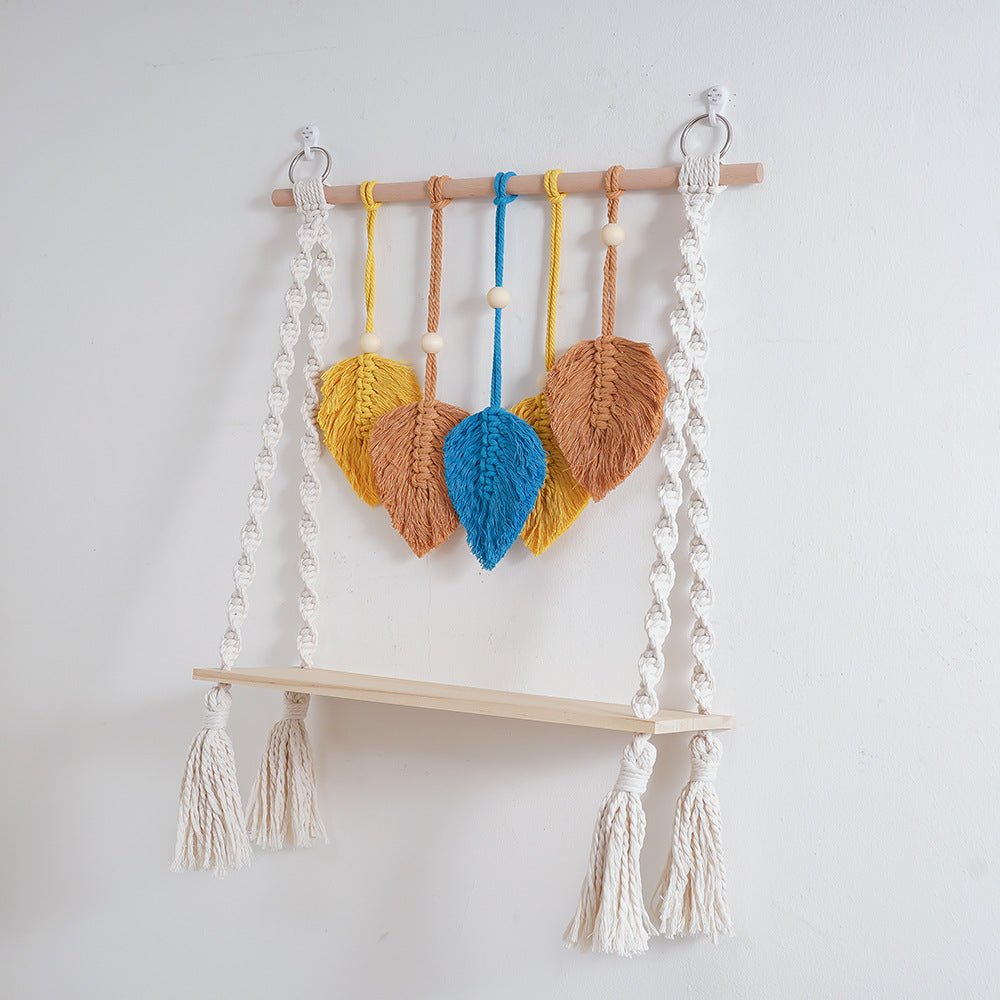Macrame Leaf Wall Hanging Shelf Kalsten