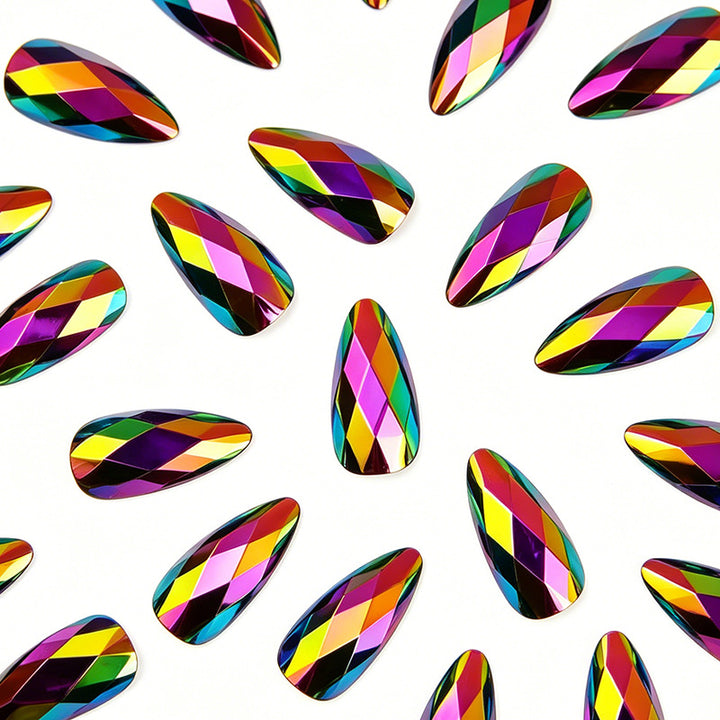 Glossy Jewel-Patterned Nail Art Kalsten