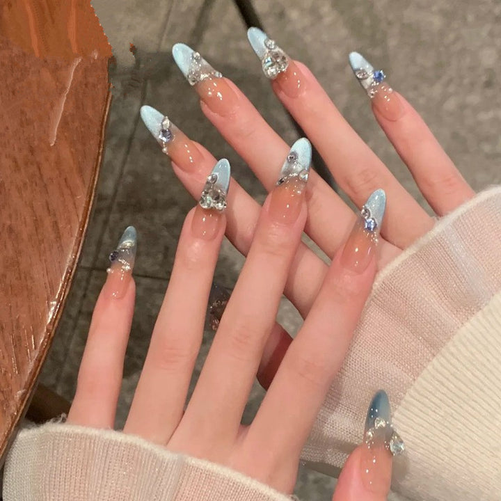 Artificial nails with elegant ombre effect and glitter coating Kalsten