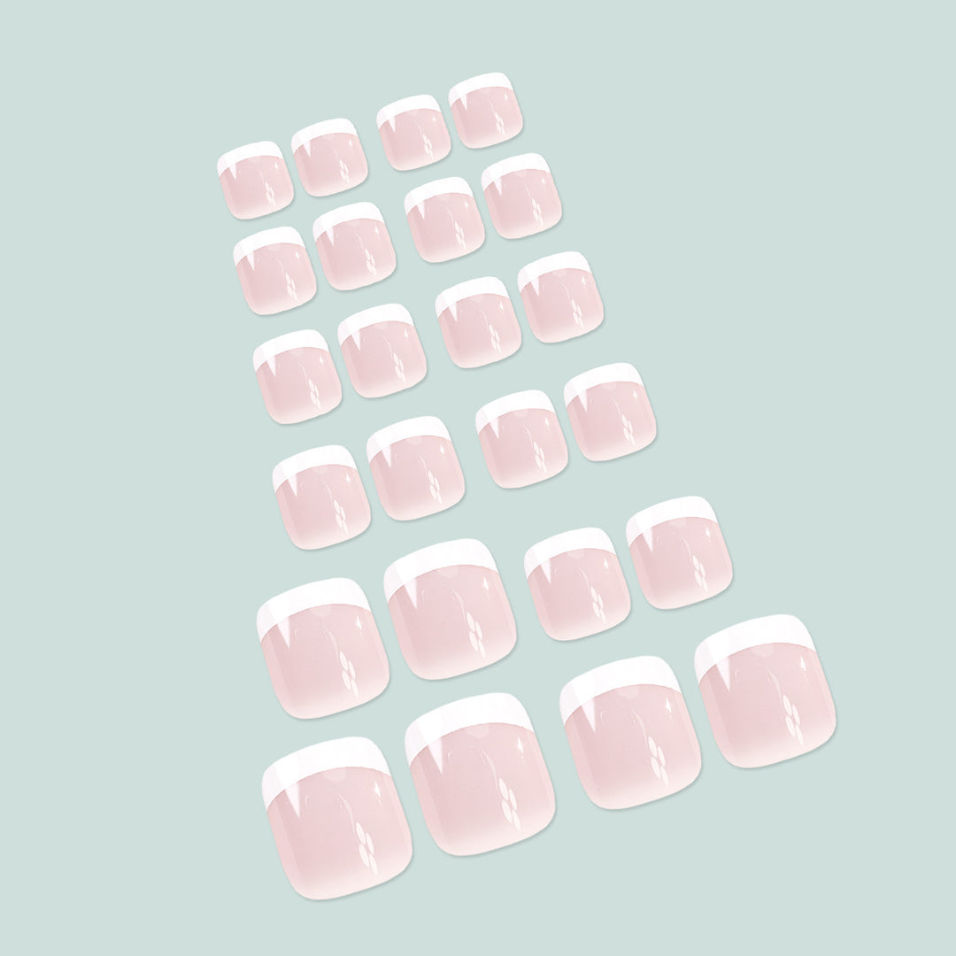 Elegant French Tip Press-On Toenails Kalsten