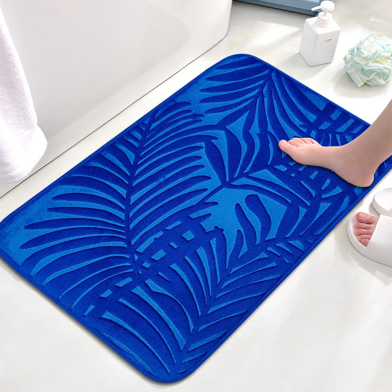 Tropical Leaf Design Memory Foam Bath Mat Kalsten