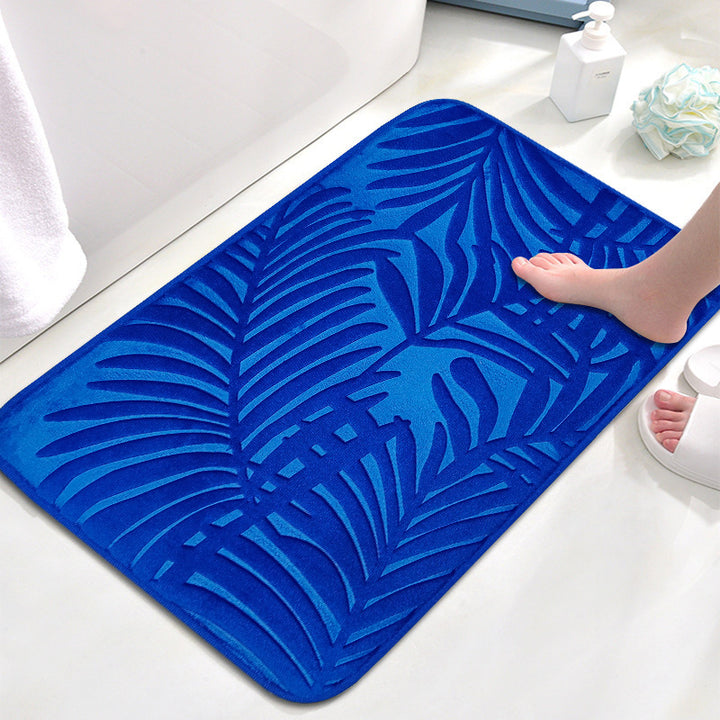 Tropical Leaf Design Memory Foam Bath Mat Kalsten