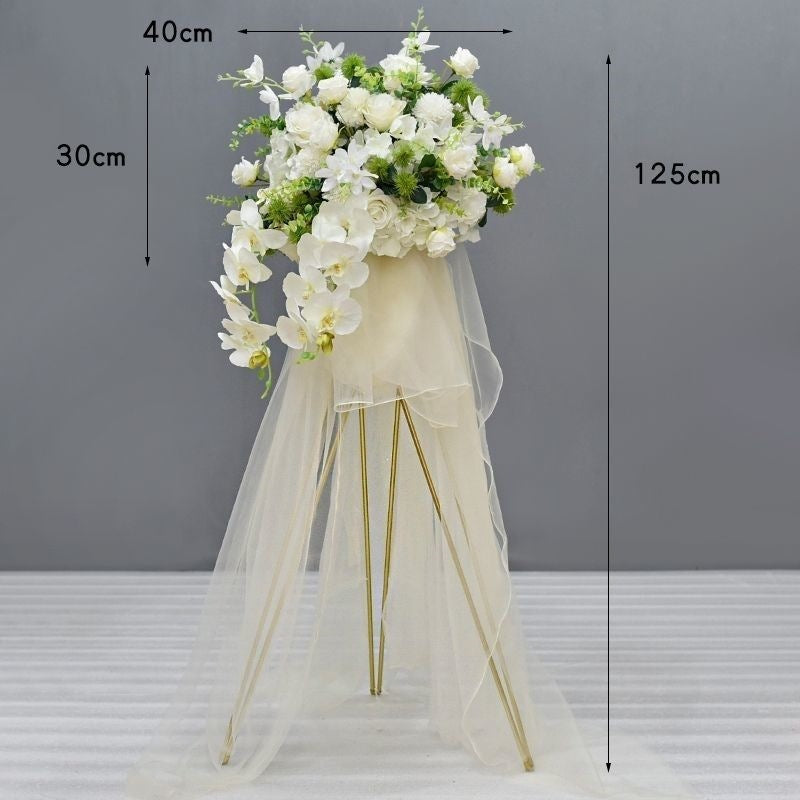Elegant Floral Design Stand with Tulle