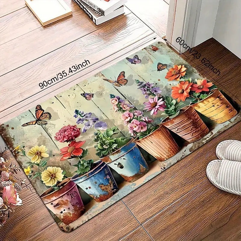Floral Kitchen Runner Mat
