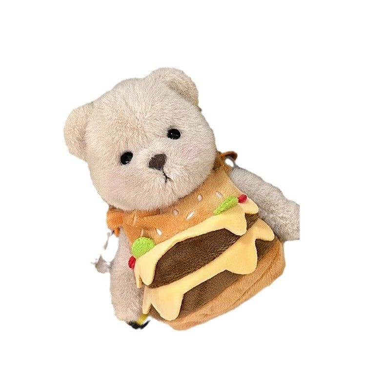 Plush Burger-Themed Teddy Bear
