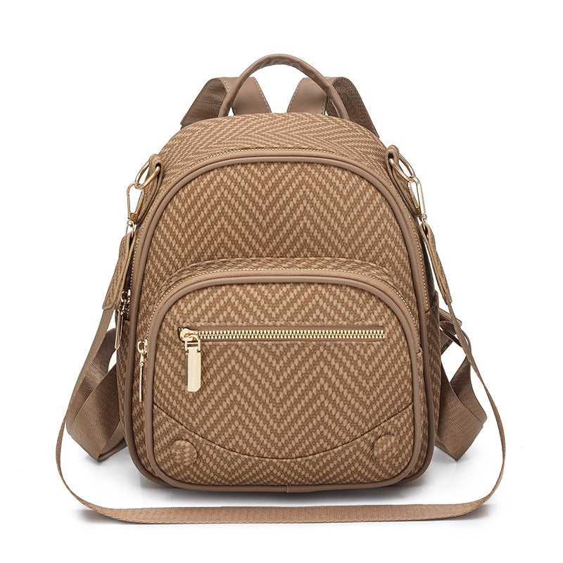 Multi-Functional Herringbone Pattern Backpack Kalsten