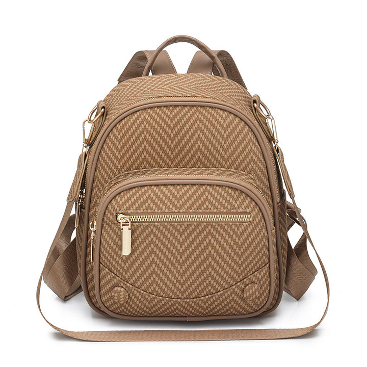 Multi-Functional Herringbone Pattern Backpack Kalsten