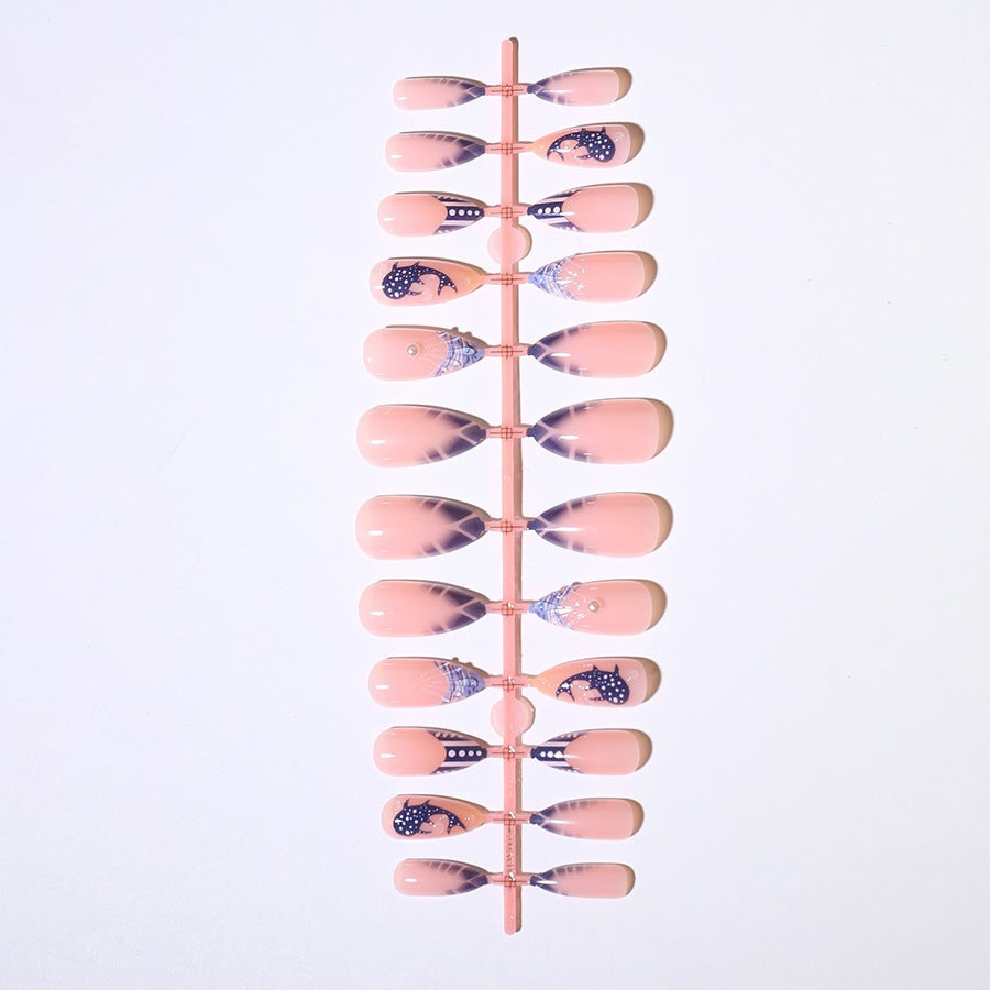 Elegant artificial nail set with maritime accents Kalsten