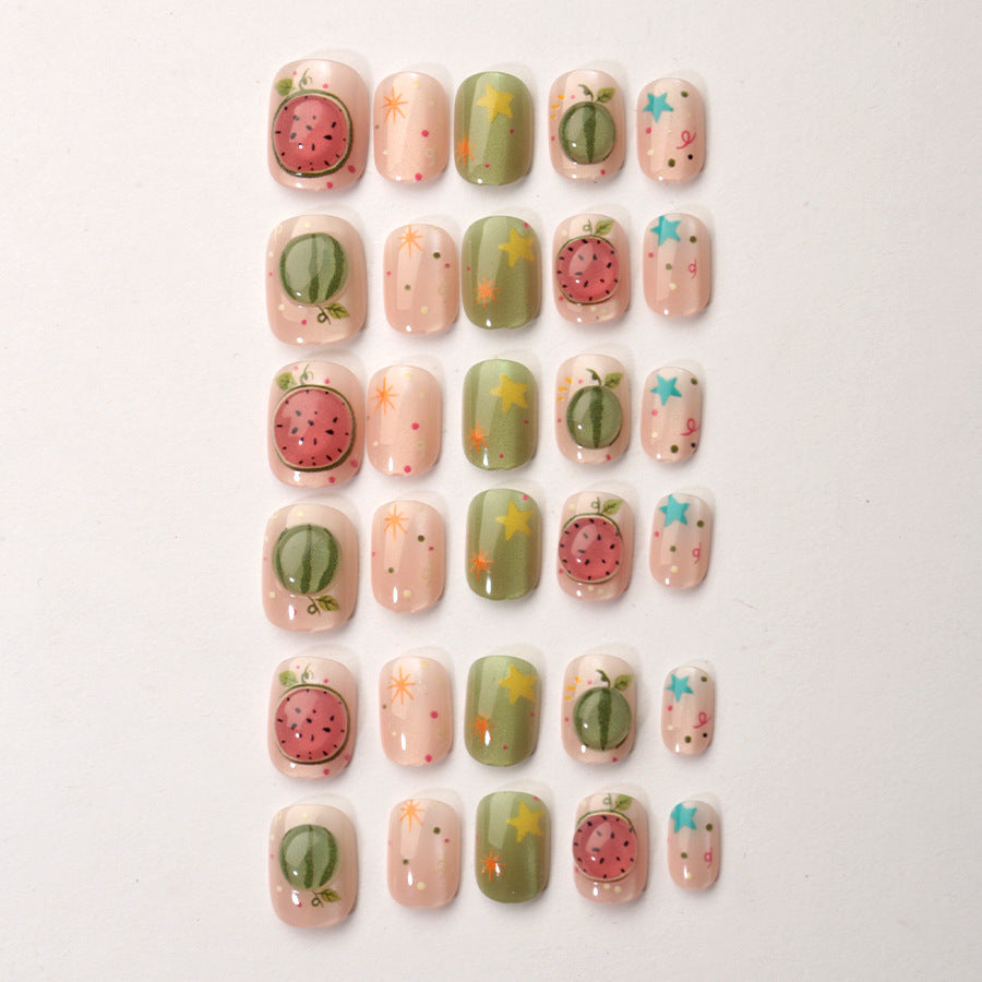 Artistic Fruit-Inspired Press-On Nail Art Set Kalsten