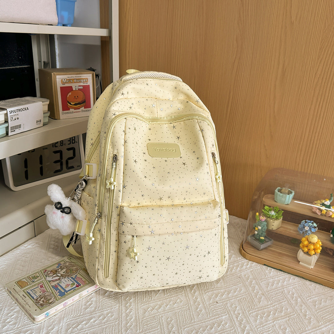Stylish Multi-Compartment Backpack with Decorative Accents Kalsten