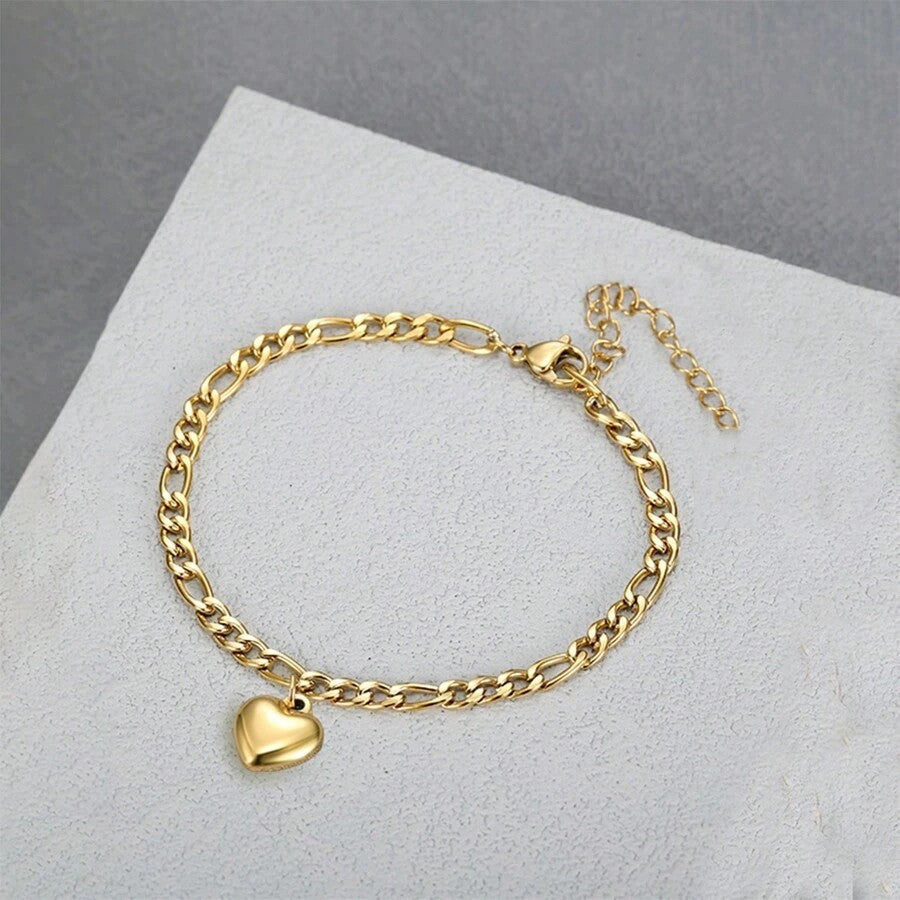 Heart Charm Link Bracelet Kalsten