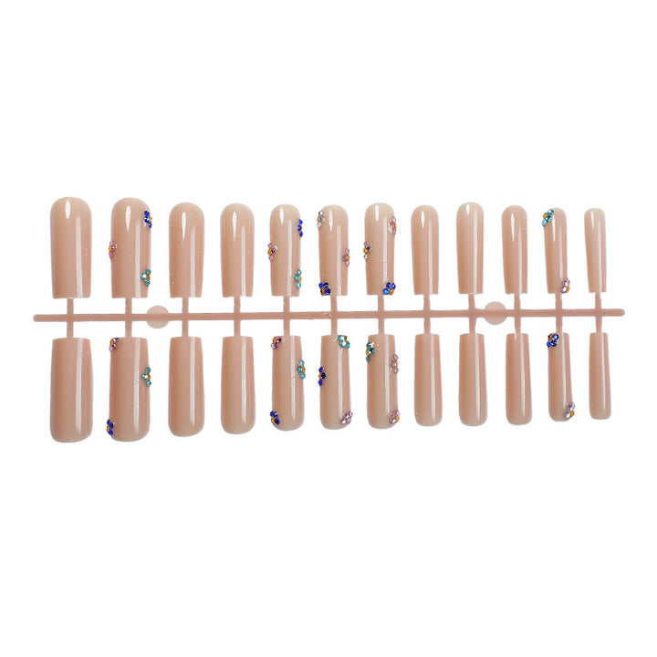 Acrylic Nail Set with Sparkling Rhinestone Accents Kalsten