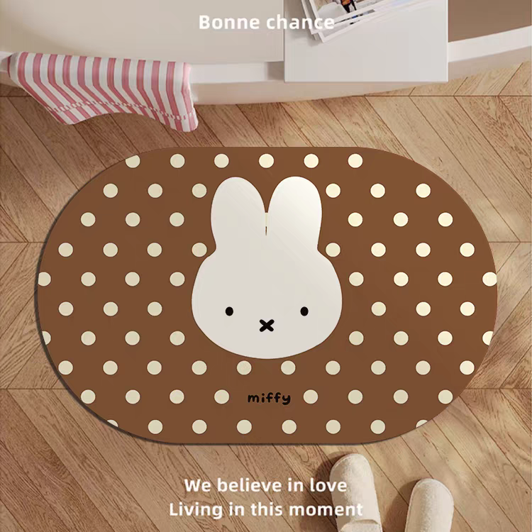 Cute Cartoon Rabbit Themed Area Rug