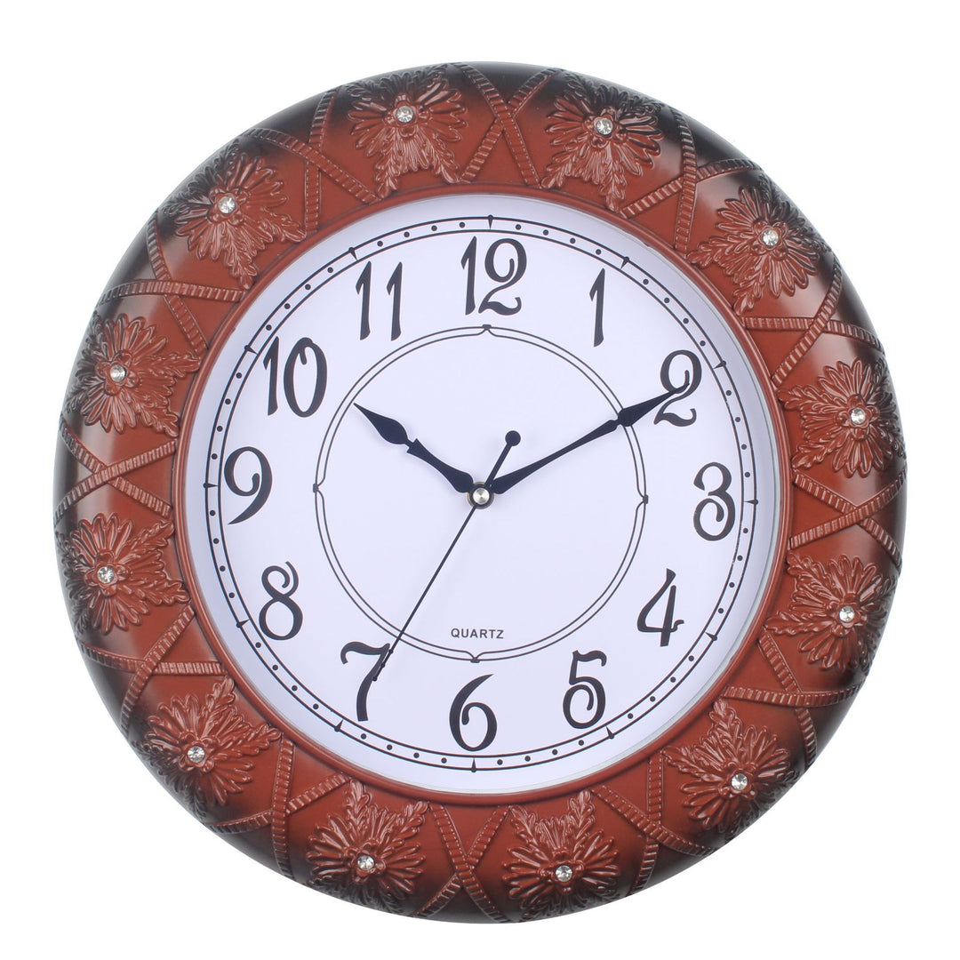 Elegant Wall Clock with Filigree Flower Design Kalsten