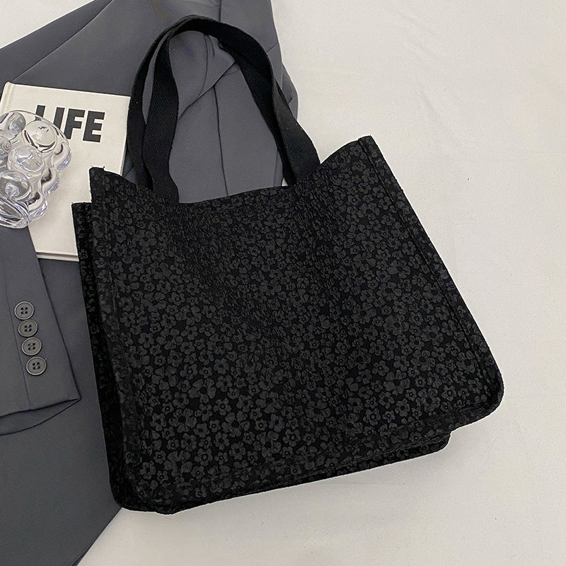 Floral Print Canvas Tote Bag