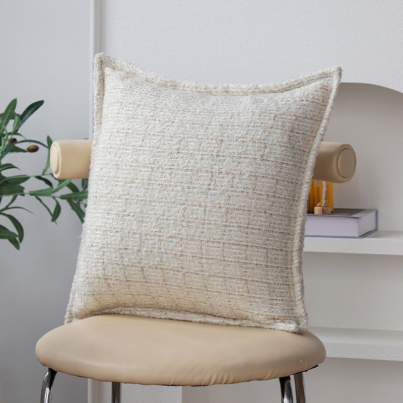 Square cushion cover made of textured bouclé blend with decorative piped seam Kalsten