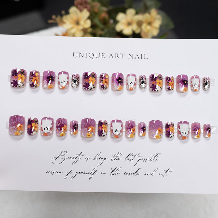 Seasonal Floral Themed Press-On Nails