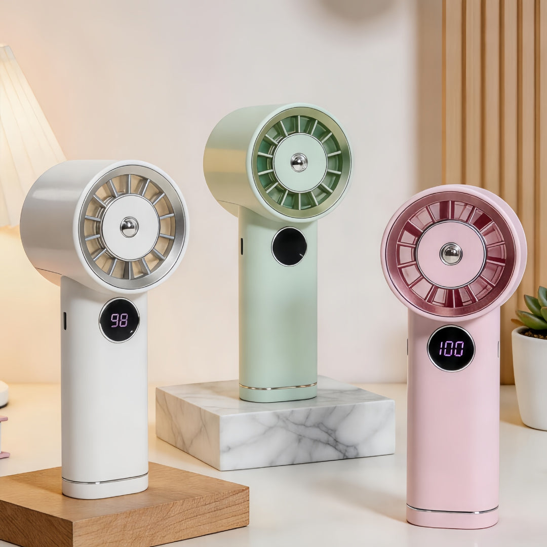 Portable Battery Handheld Fan with Digital Speed Display Kalsten