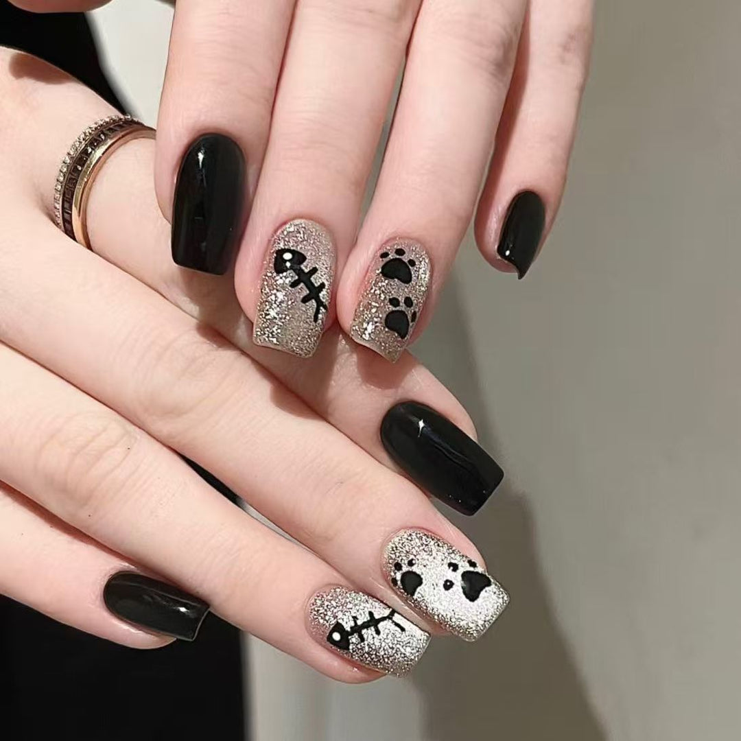 Decorative Crystal-Embellished Press-On Nails Kalsten