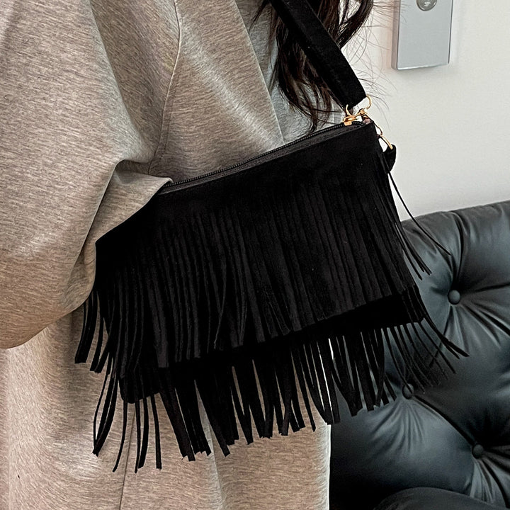 Fringe Suede Crossbody Bag