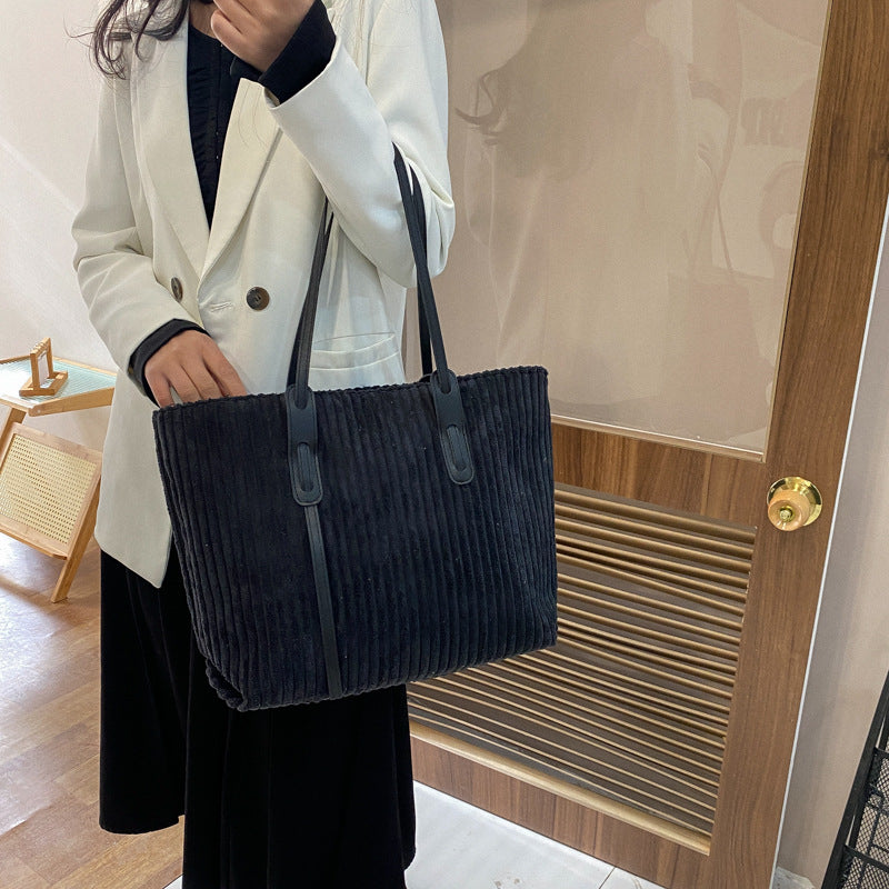 Textured Velour Tote Bag