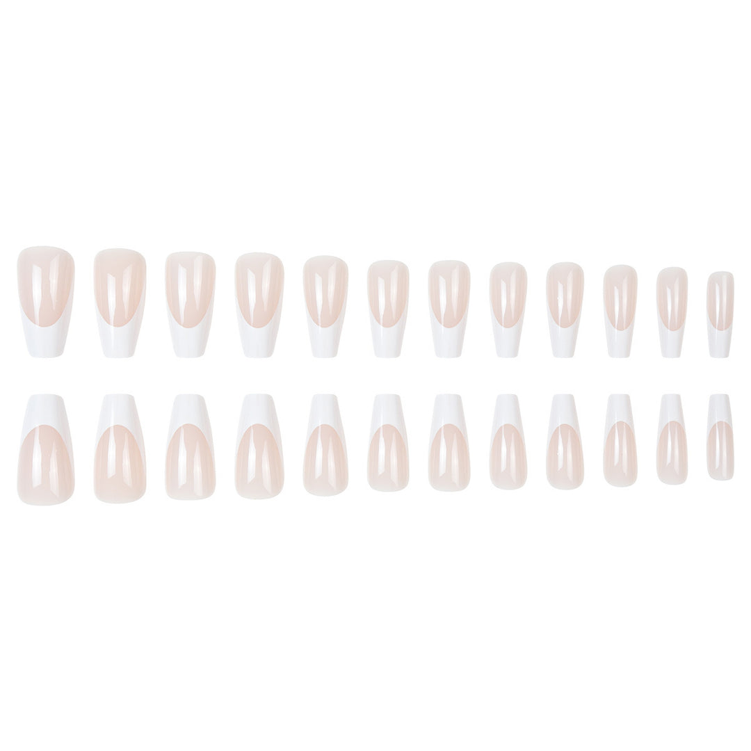 French Tip Long Press-On Nails Kalsten
