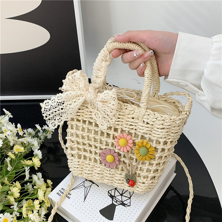 Floral Woven Tote Bag