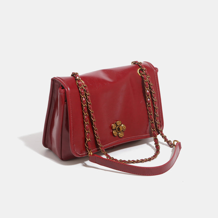Elegant Flower-Accent Shoulder Bag