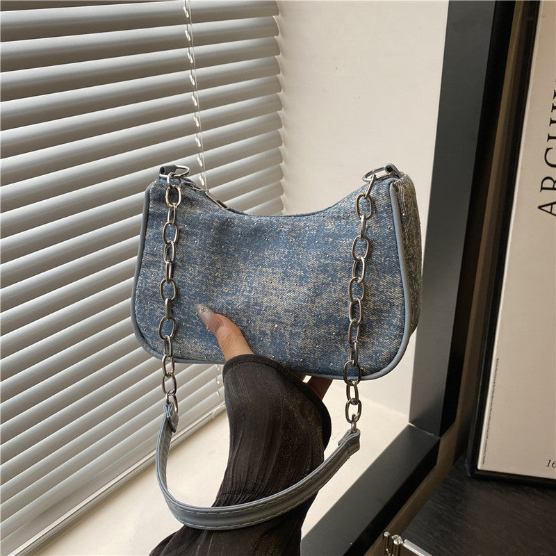 Vintage-Inspired Denim Hobo Bag Kalsten