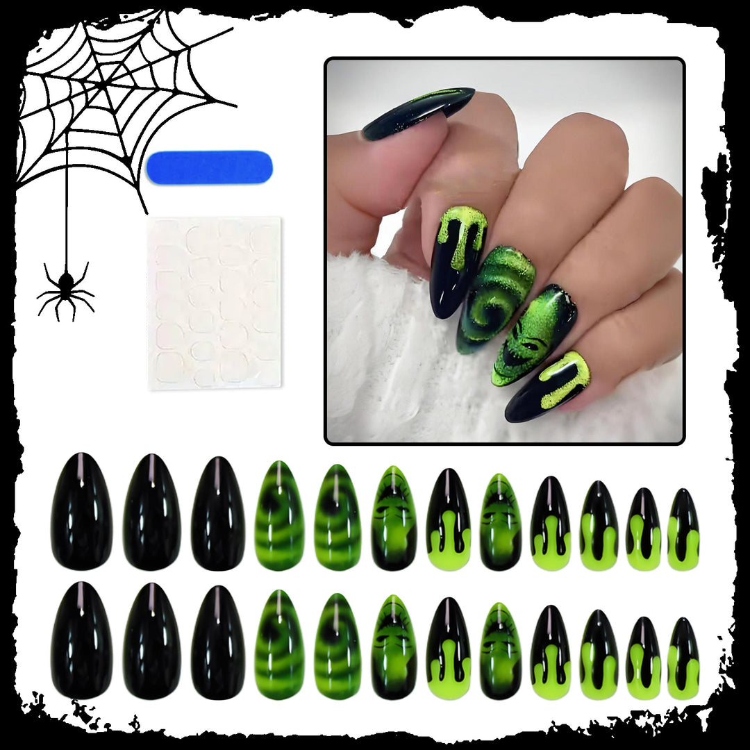 Artificial Nails Set with Creepy Halloween Designs Kalsten