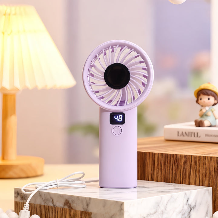 Ladies portable mini fan with digital speed display Kalsten