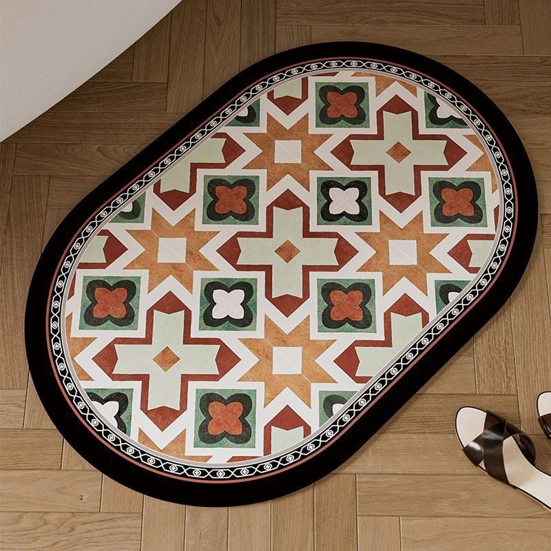 Floral Design Bathroom Mat