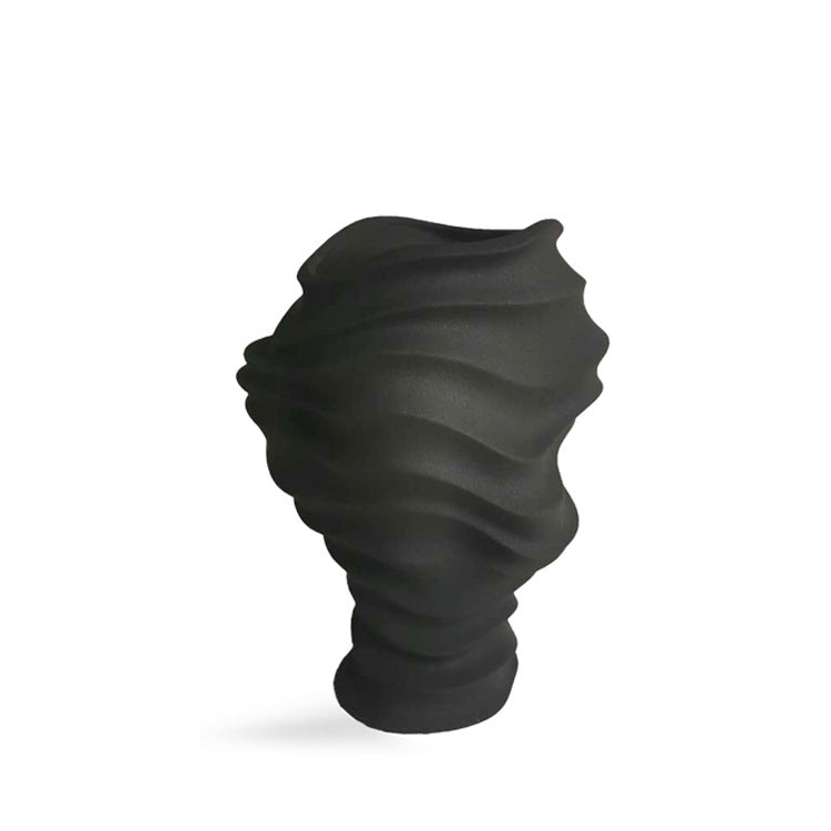 Elegant Contemporary Wave-Patterned Decorative Vase