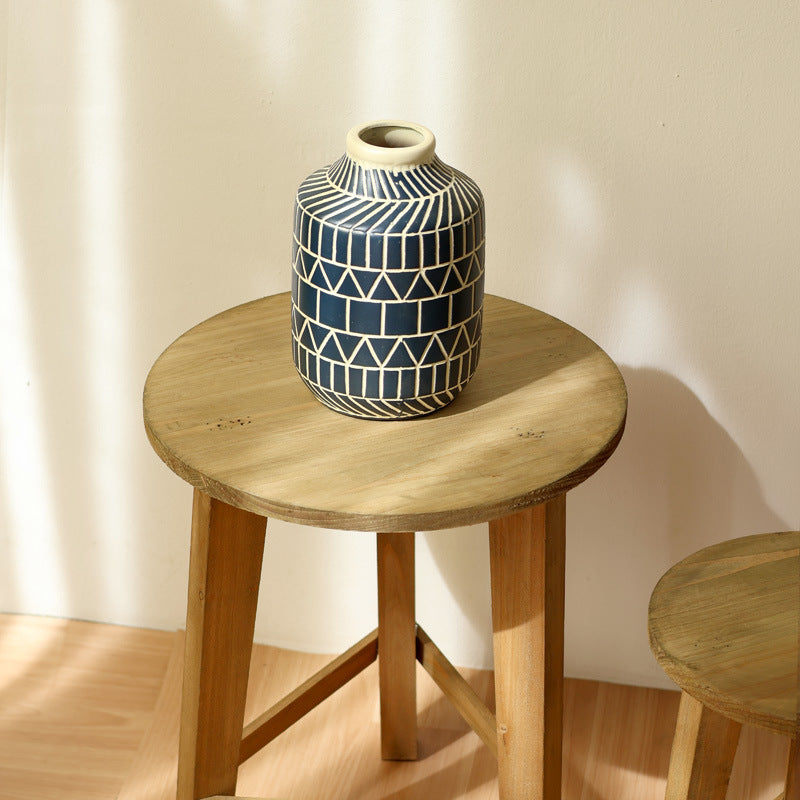 Rustic side table made of solid wood Kalsten