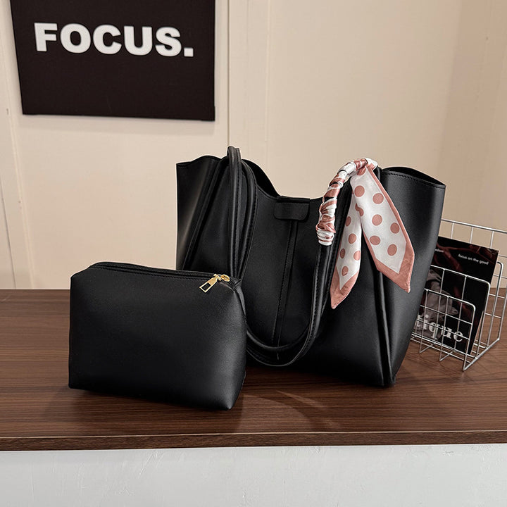 Elegant Tote Bag with Detachable Scarf