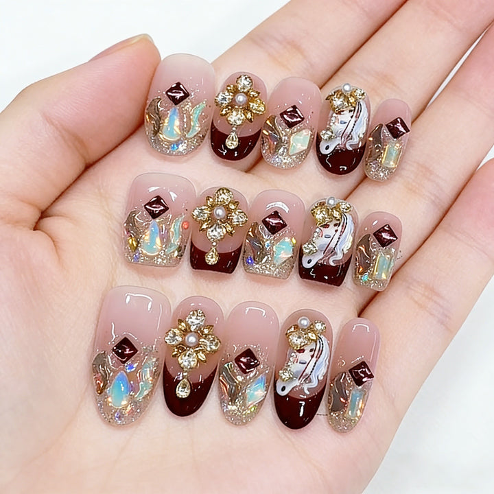 Luxury Artistic Press-On Nail Set Kalsten