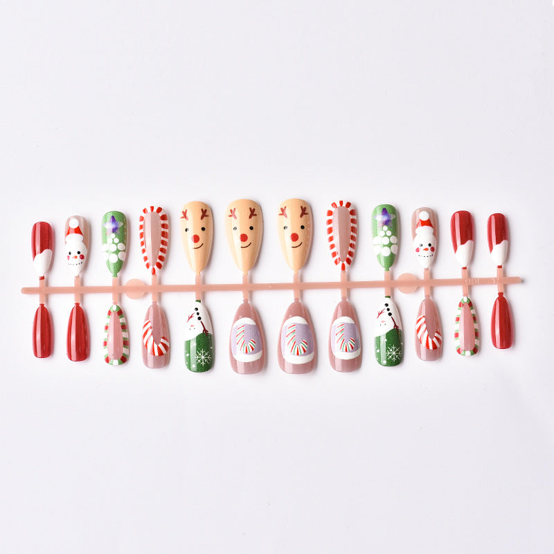 Festive Holiday-Themed Press-On Nail Art Set Kalsten 1790636733