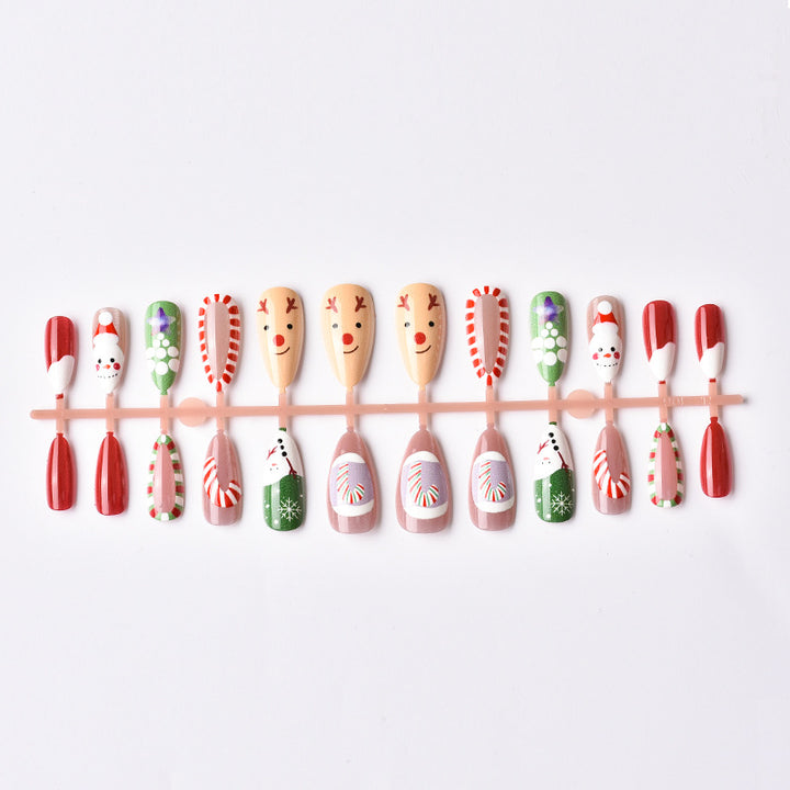 Festive Holiday-Themed Press-On Nail Art Set Kalsten 1790636733