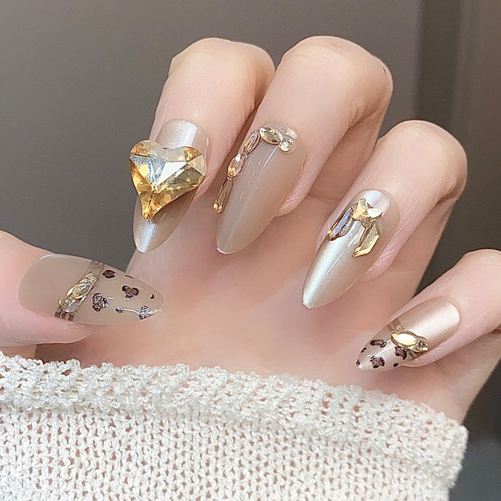 Stylish Press-On Nail Tips with Leopard Design Kalsten
