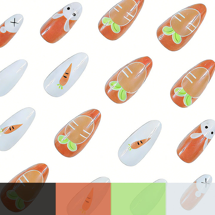Cute Bunny and Carrot Nail Art Kalsten