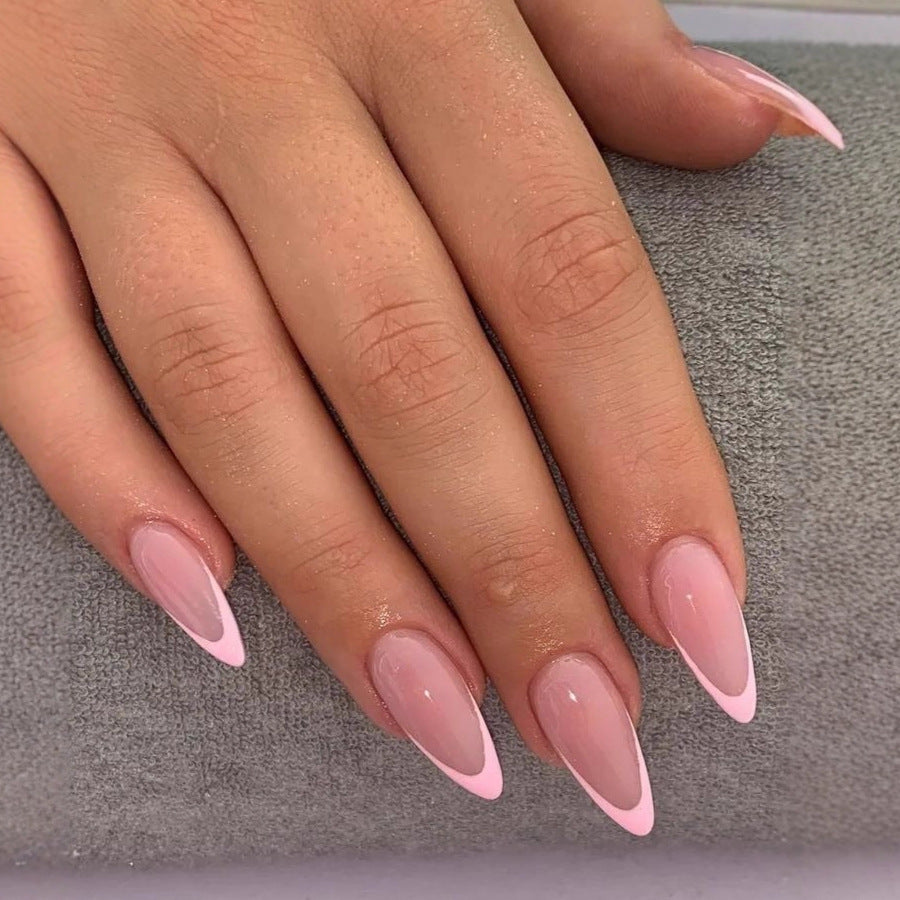 Elegant French Manicure Artificial Nails Kalsten