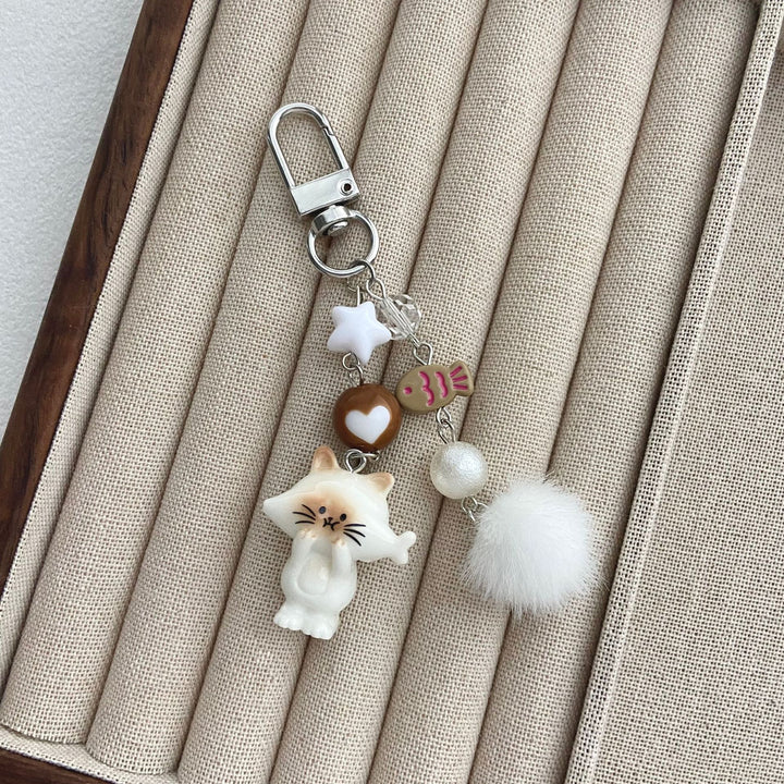 Cat-Themed Charm Keychain Kalsten