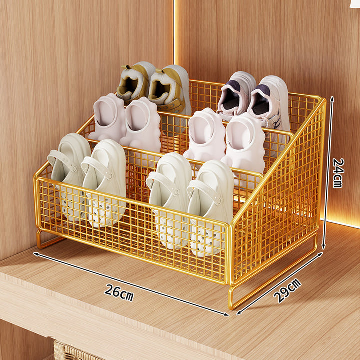 Angled Tiered Mesh Countertop Shoe and Slipper Organizer