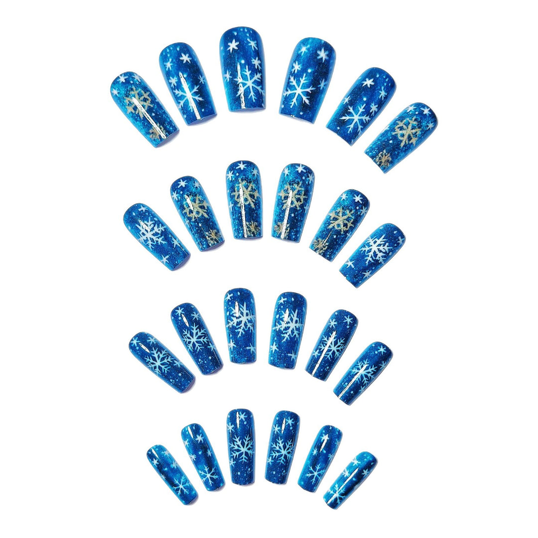 Artificial nails with shimmering winter design Kalsten