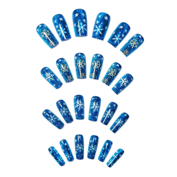 Artificial nails with shimmering winter design Kalsten