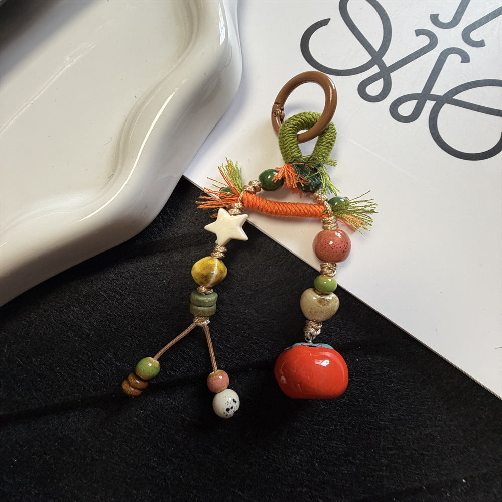 Decorative Beaded Fruit-Themed Keychain Kalsten