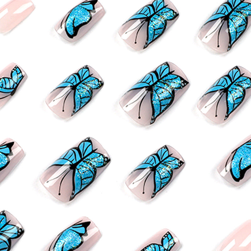 Artificial Nail Art Design with Butterfly Motif Kalsten