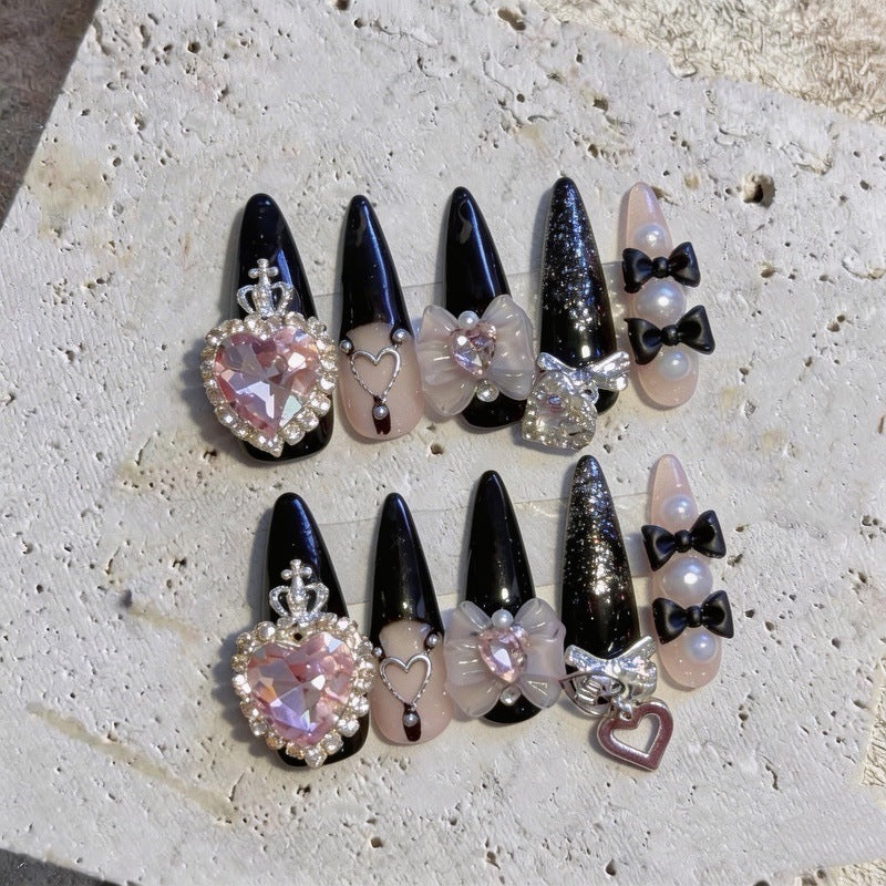 Decorative Rhinestone Press-On Nail Set